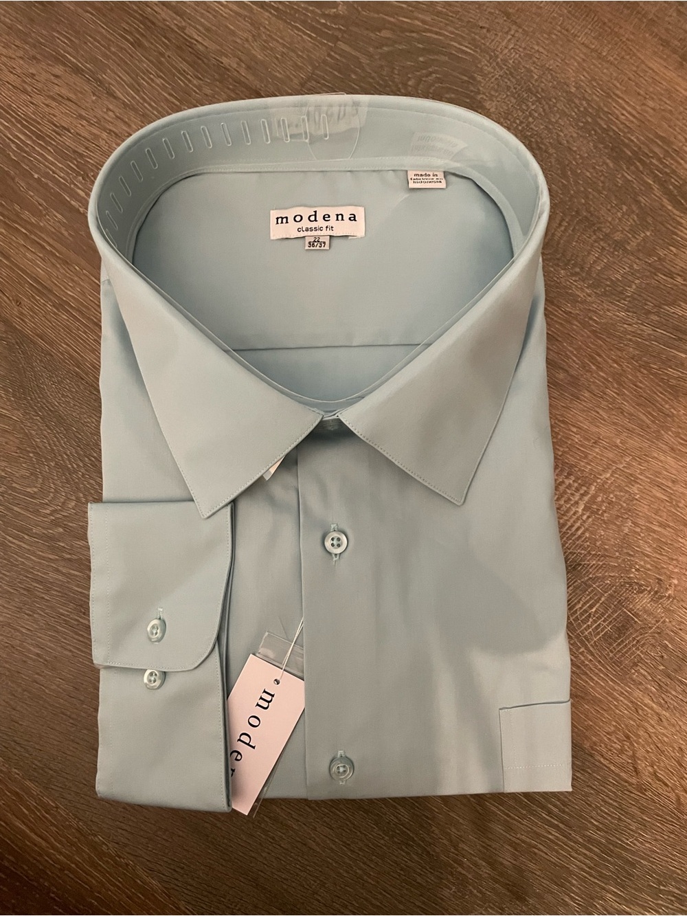 NWT Modena Classic Fit Men's Modena Regular Cuff M300CL0R Seafoam Dress Shirt 22